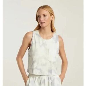 Everlane Blue Slate Tie Dye Tank Size Large The Premium Weight Cropped Pocket
